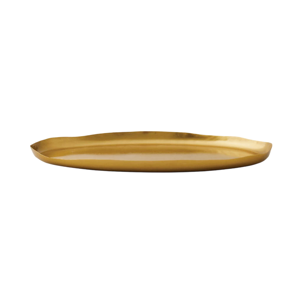 Large Oval Gold Candle Plate