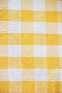 Yellow Ruffled Gingham Table Runner