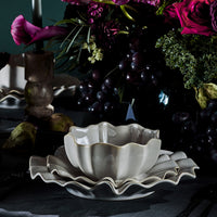 Marchesa Lotus Stoneware 12-Piece Dinnerware Set, White