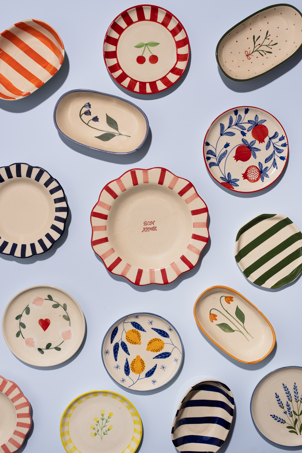 Ceramic Cherry Dessert Plate (Set of 2)