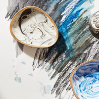 Marbleized Porcelain Ring Dish - Grey