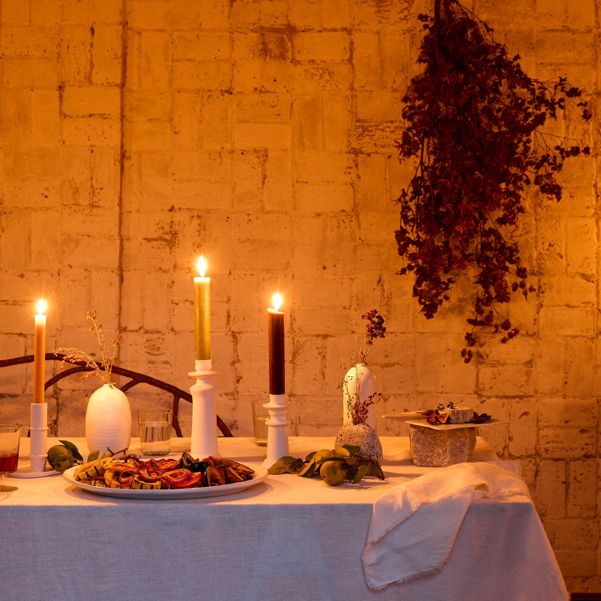 Fringed Linen Tablecloth
