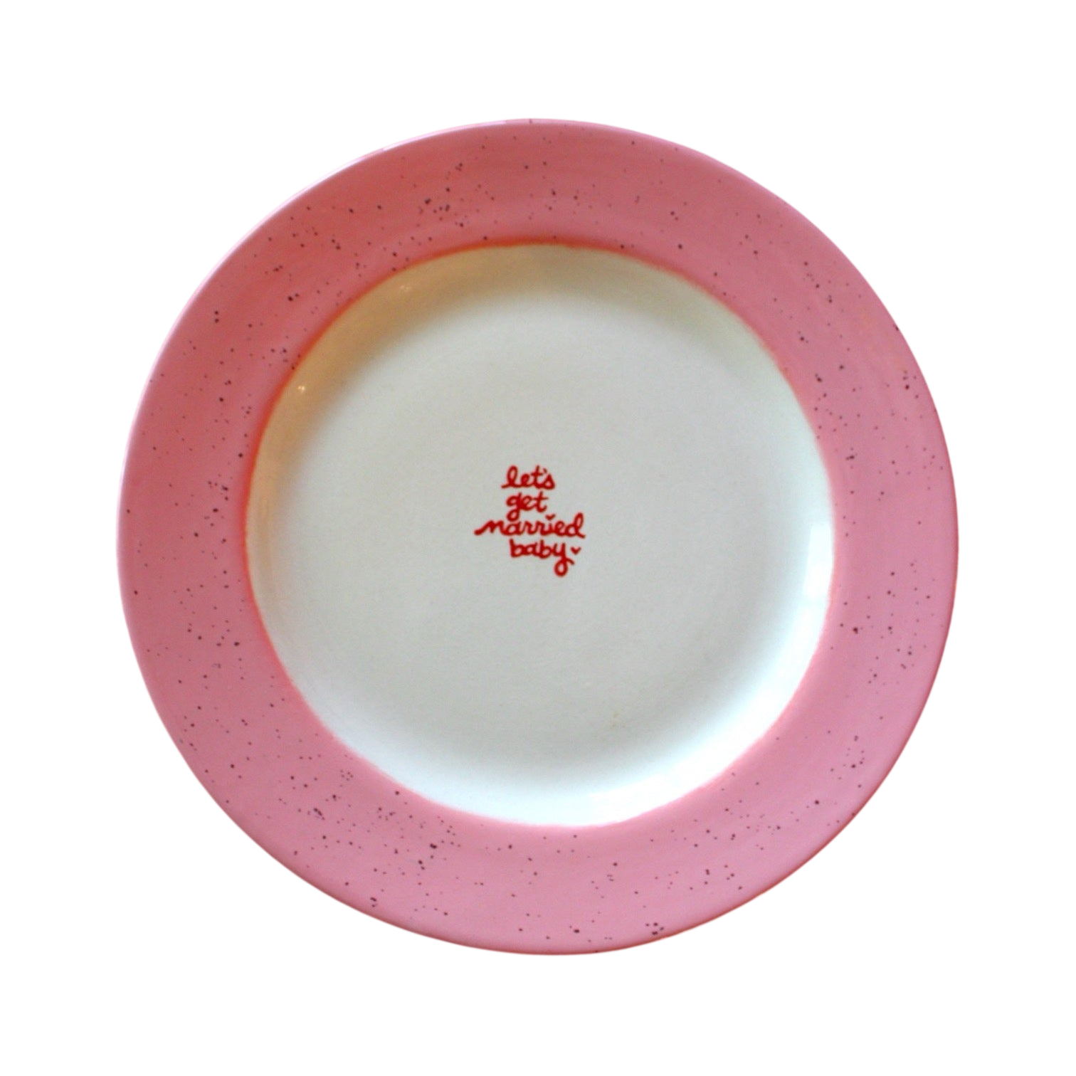 Hand-Painted “Let’s Get Married Baby” Cake Plate