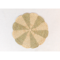 Pinwheel Olive Placemat, raffia tabletop