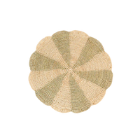 Pinwheel Olive Placemat, raffia tabletop