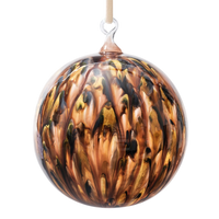 Feather Paint Large Glass Balls - Tortoiseshell (Set of 2)