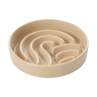 [Wave] Slow Feeder Dog Bowls - Beige / Orange