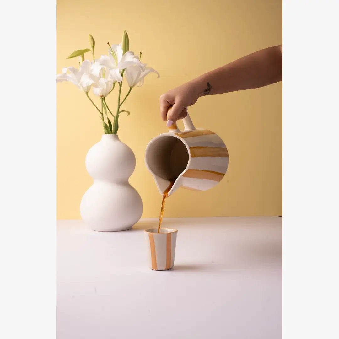 Ceramic Stripe Pitcher