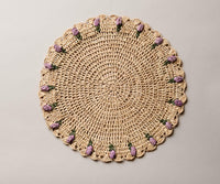 Tulip Floral Placemat – Hand-Crocheted Raffia – Spring Table Decor – Easter Table Setting – Handmade by Artisans in Madagascar