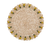 Handmade Tulip Placemat – Raffia Crochet Floral Table Mat – Spring & Easter Table Decor – Artisan Tableware – Boho Dining Accent