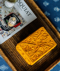 Trebol Decorative Box Medium, Mustard