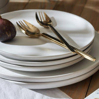 Macchio Stoneware Dinnerware Set - White Matte - Crafted in Portugal - Scratch-Resistant