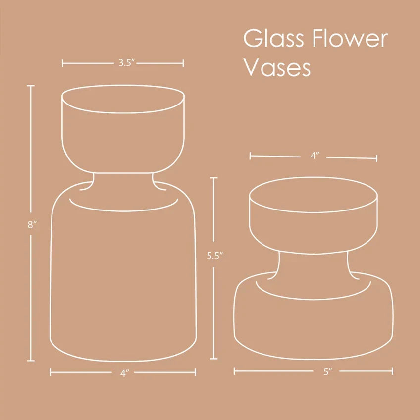 Slate Brown Vase | Handcrafted Glass | 5.90 x 5.90 x 5.51 in (Set of 2)