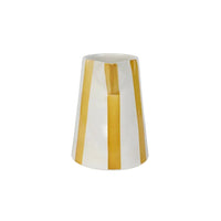 Handpainted Stoneware Stripe Pitcher - Yellow