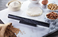 12" Straight Rolling Pin With Marble Stand
