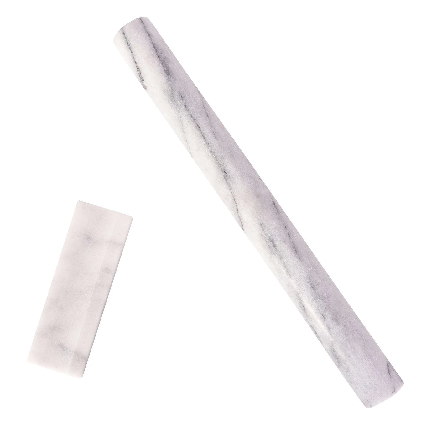 12" Straight Rolling Pin With Marble Stand