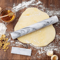 12" Straight Rolling Pin With Marble Stand