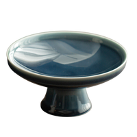 High Foot Snack Plate Haze Blue