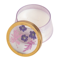 Blackberry & Coconut Large Watercolor Pressed Floral Candle