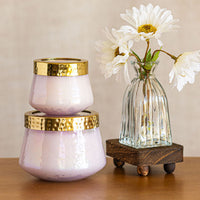 Accent Watercolor Pressed Floral Candle - Blackberry + Coconut