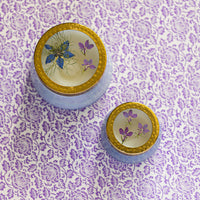 Accent Watercolor Pressed Floral Candle - Berry Fig