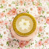 Petite Watercolor Pressed Floral Candle - Rose+ Oud