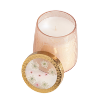 Rose + Oud Tall Watercolor Pressed Floral Candle