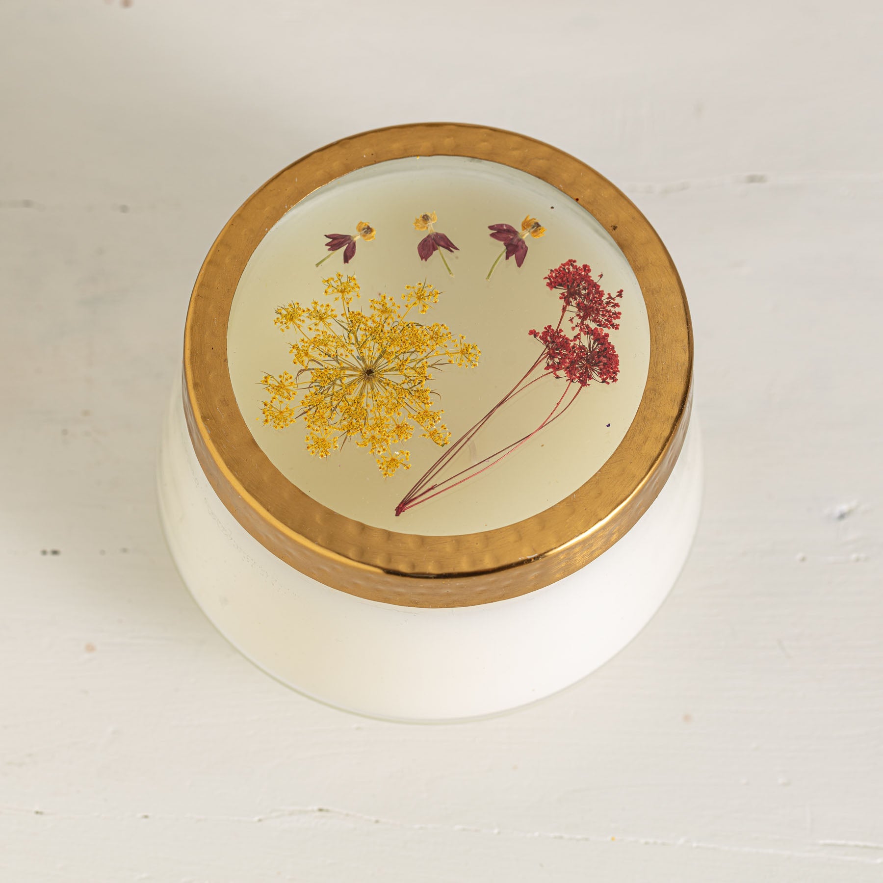Spicy Apple Large Pressed Floral Candle