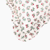 Mildred Floral Cream Ruffled Lumbar Pillow
