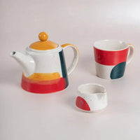 Tea Set | Handpainted Stoneware | 7.4 x 6.6 x 5.11 in
