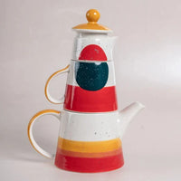 Tea Set | Handpainted Stoneware | 7.4 x 6.6 x 5.11 in