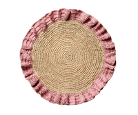 Handwoven Raffia Ruffle Placemat – Boho Chic Table Décor – Summer Table Accent