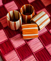 Rayas Napkin Ring, Blue / Pink
