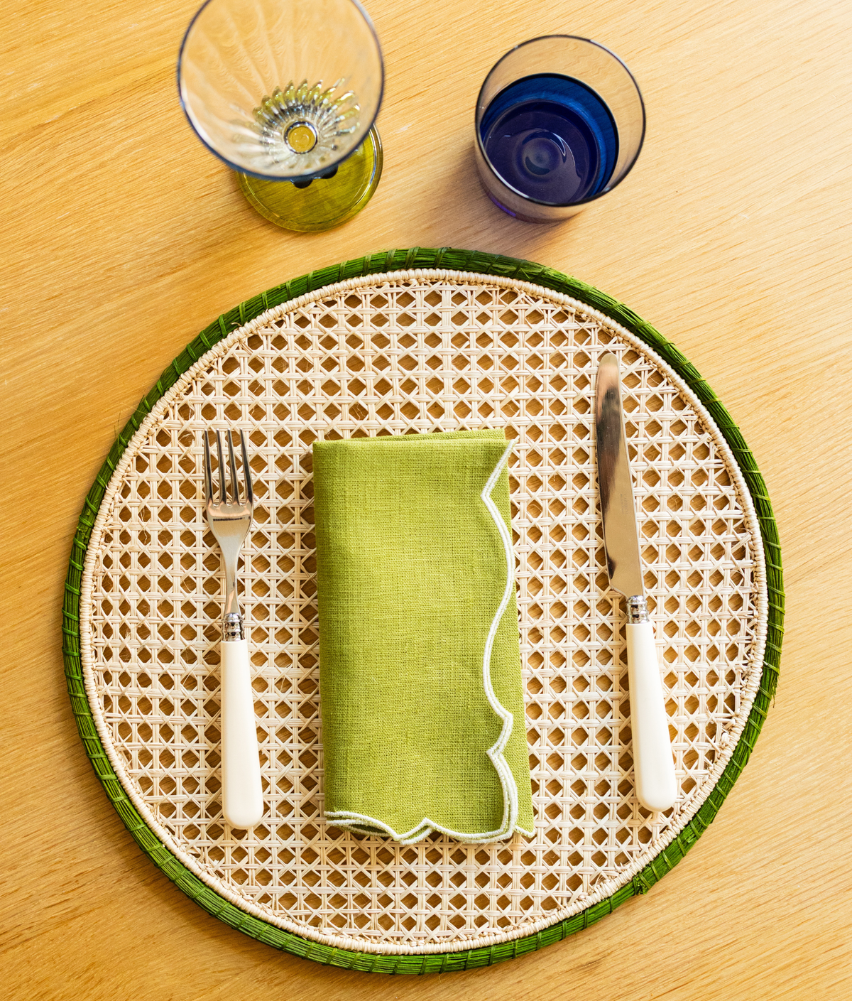 Marta Woven Placemat, Olive / Natural