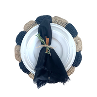 Paris Placemat, woven raffia tabletop