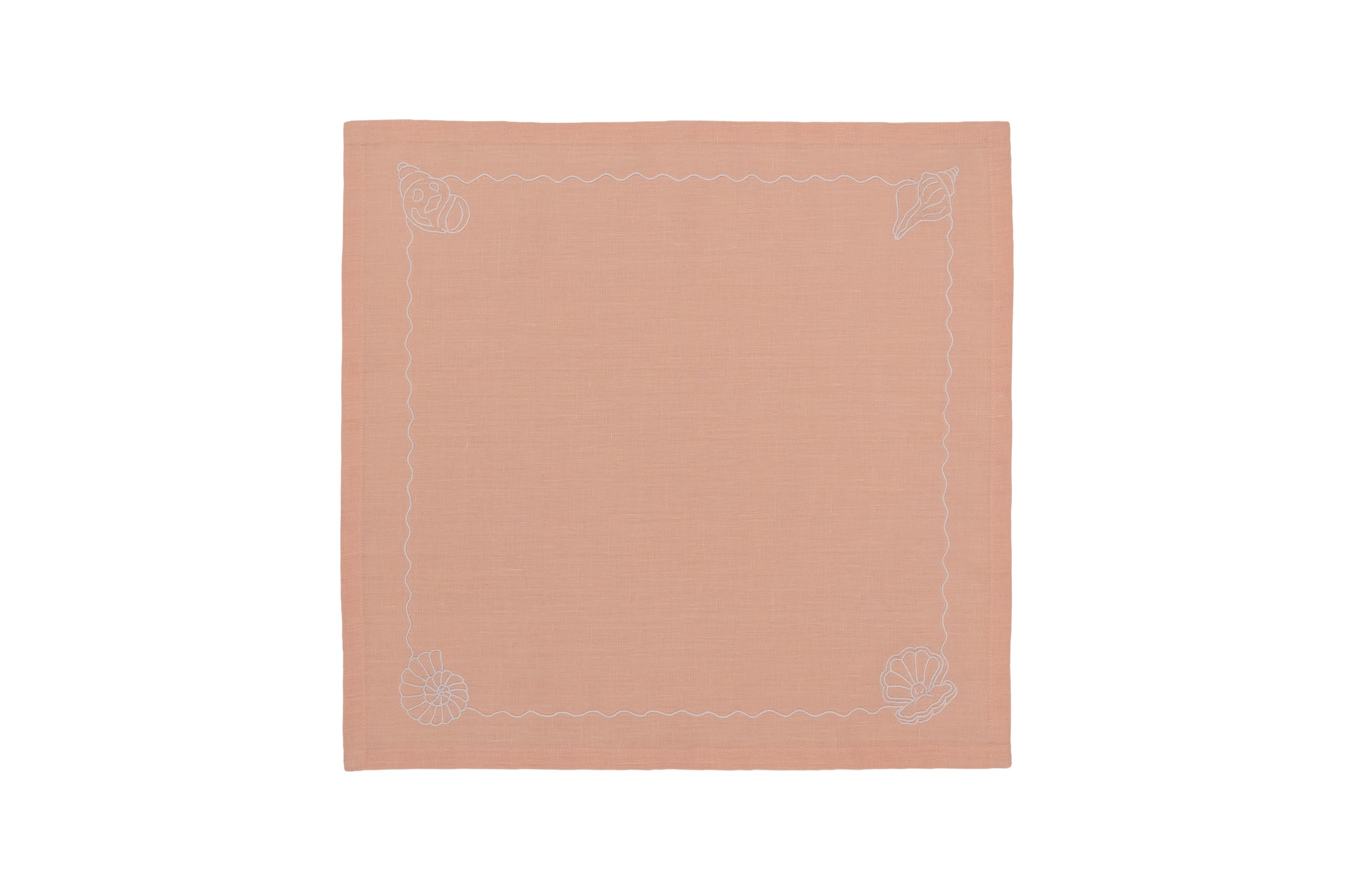 Hand Embroidered Marine Life Napkins 18" x 18" (Set of 4)