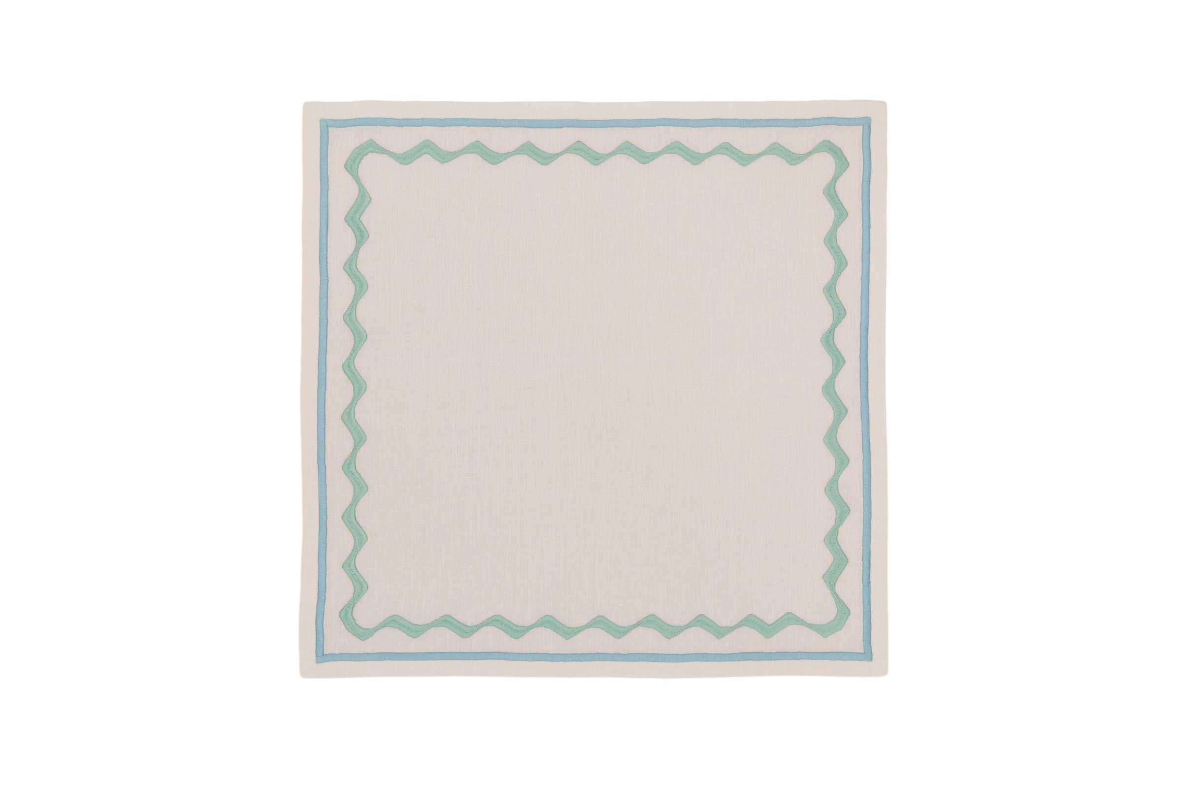 Hand Embroidered Ripple Stitch Napkins 18" x 18" (Set of 4)