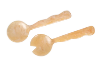 Hand-Poured Resin Salad Server Set - Peach