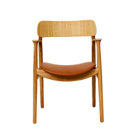 Bent Hansen Asger Chair, Oiled Oak, Cognac Zenso 2 Leather Seat