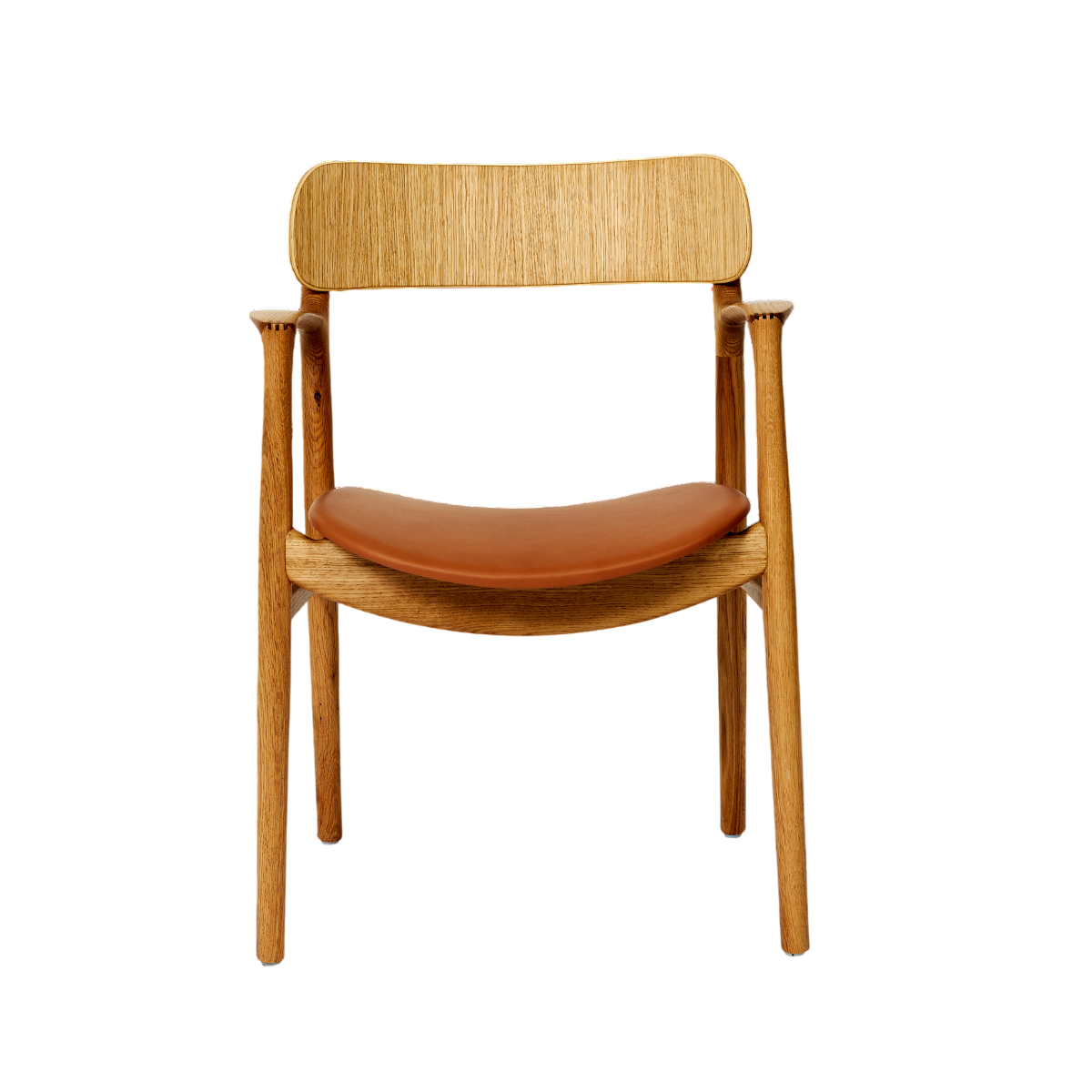 Bent Hansen Asger Chair, Oiled Oak, Cognac Zenso 2 Leather Seat