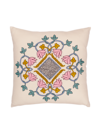 Hand Embroidered Merino Wool Pillow Cover 20" x 20"