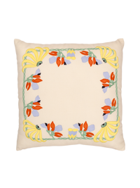 Hand Embroidered Merino Wool Pillow Cover 20" x 20"
