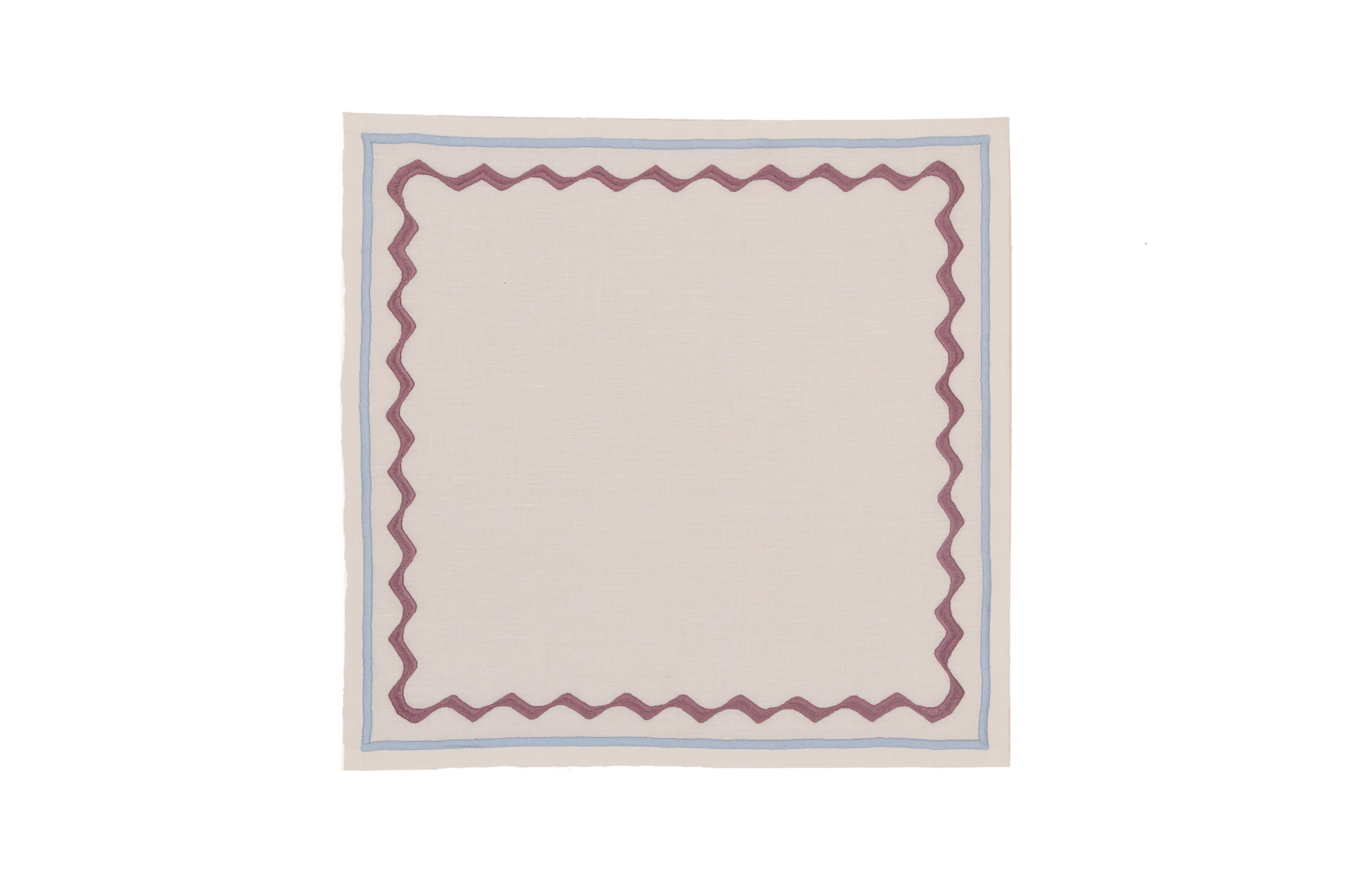 Hand Embroidered Ripple Stitch Napkins 18" x 18" (Set of 4)