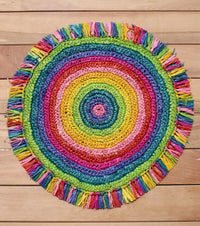 Tulum Raffia Placemat, colorful woven tabletop