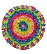 Tulum Raffia Placemat, colorful woven tabletop