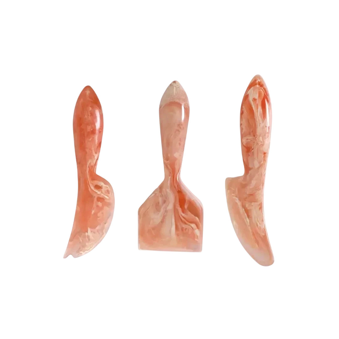 Hand-Poured Resin Cheese Knife Set - Dark Pink