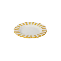 Handpainted Stripe Ceramic Salad Plate - Yellow (Set of 2)