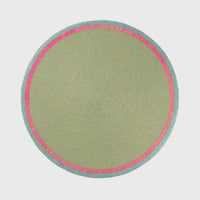 Bright Stripe Hand Beaded Placemat - Seafoam with Pink