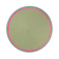 Bright Stripe Hand Beaded Placemat - Seafoam with Pink