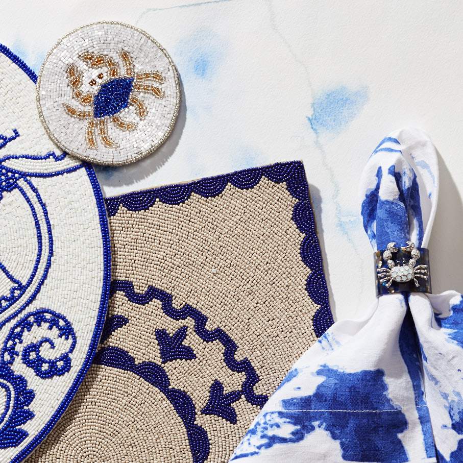 Brushstroke Dinner Napkins - Blue (Set of 2)